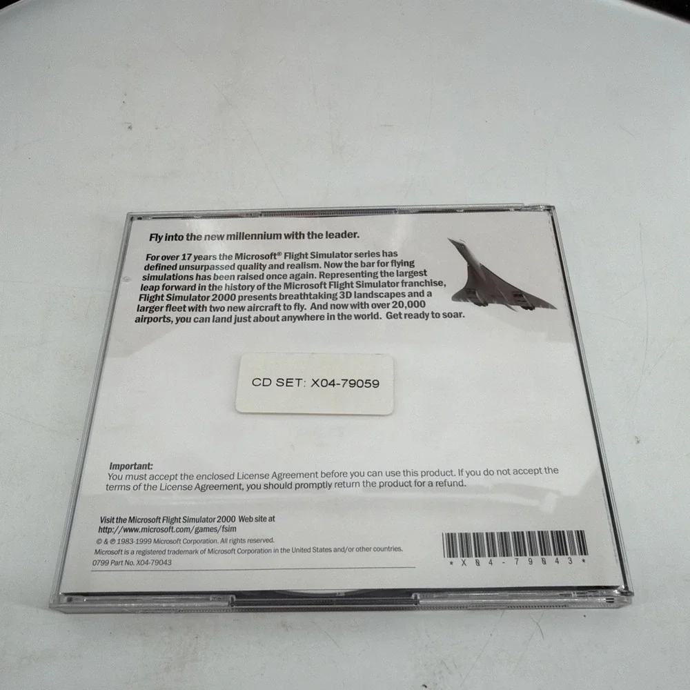 Microsoft Flight Simulator 2000 (PC, 1999) Open Box Includes Both Disks